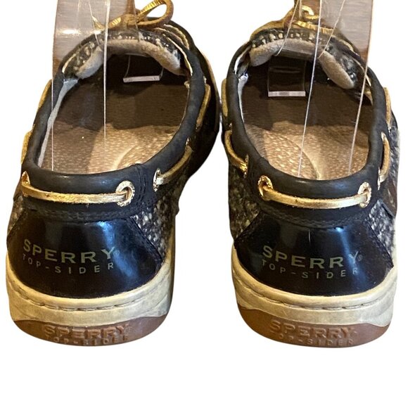 Sperry Topsider Angelfish Boat Shoe Black Leather Women's Sz 6.5M #309J - Picture 6 of 9